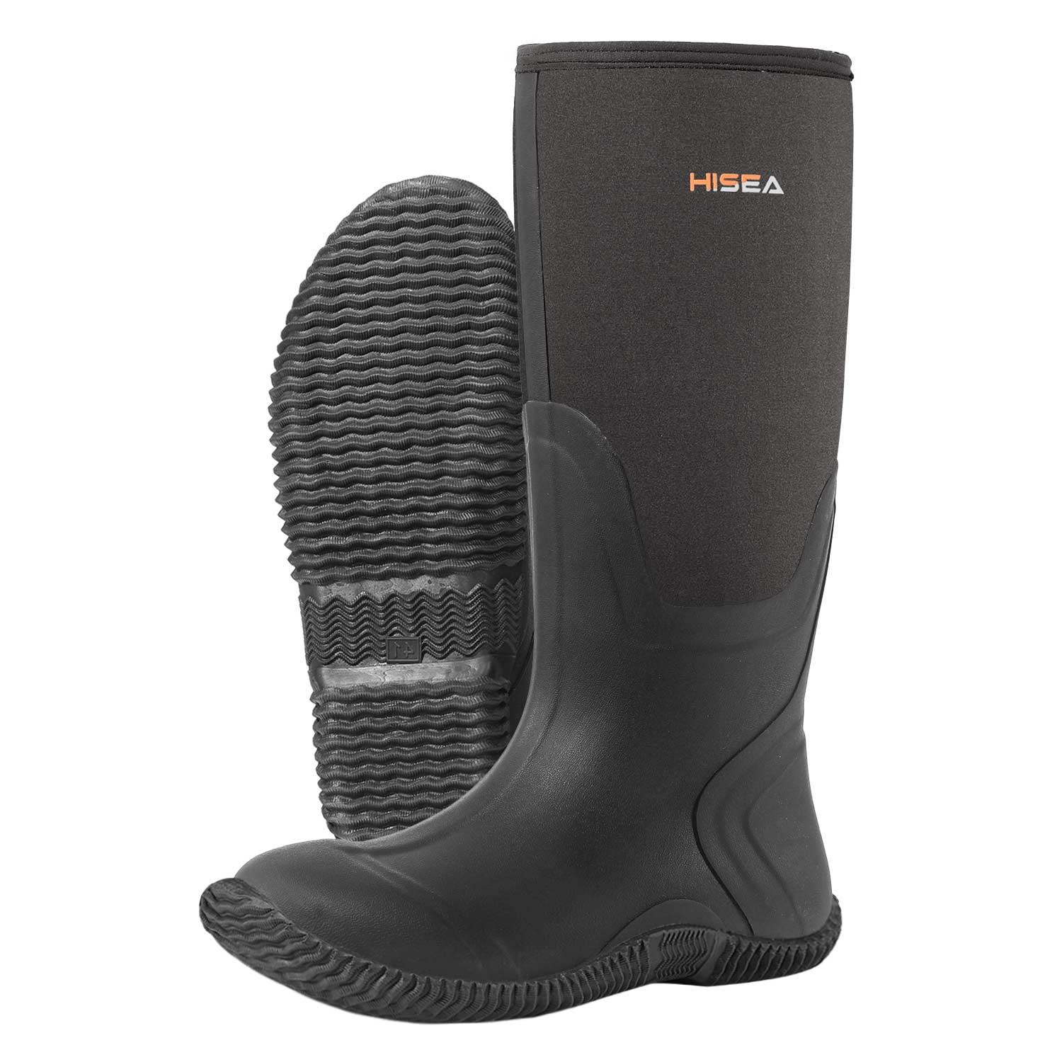 HISEA Men's Rain Boots Waterproof Durable Insulated Rubber Neoprene ...