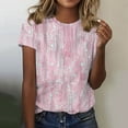 thumbnail image 2 of T Shirts for Women Women's New Casual Fashion Printed T-Shirt Crewneck Short-Sleeved, 2 of 4