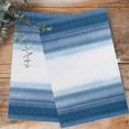 thumbnail image 4 of Haze Blue White Ombre Kitchen Towels Set of 4, Water Absorbent Dish Towel, Vintage Gradient Striped Aesthetics Decorative Hand Towels - Quick Drying Cloth for Cooking Baking, 18x28 Inch, 4 of 8