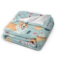thumbnail image 4 of Cute Christmas Corgi Blanket - Festive Dog Fleece Throw Blanket 50x40, 4 of 6