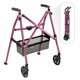 thumbnail image 1 of Andador plegable ligero Stander EZ Fold-N-Go para personas mayores y adultos, con ruedas de 15 cm, deslizadores y bolsa organizadora, color rosa real, 1 unidad, 1 of 5