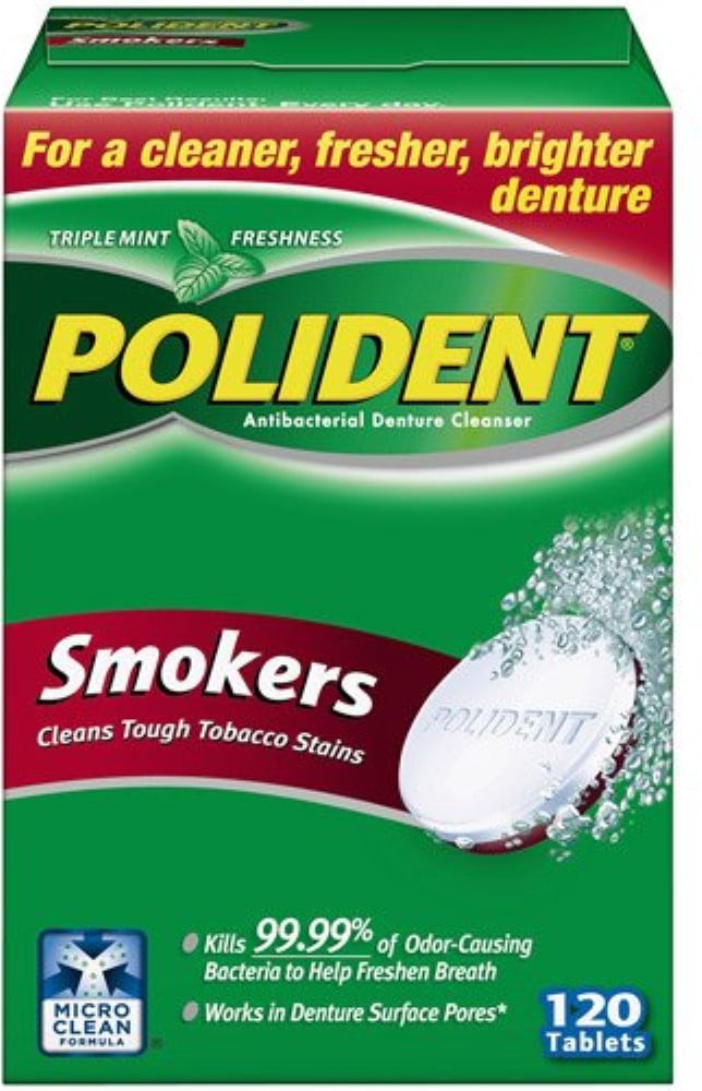 2 Pack Polident Smokers Denture Cleanser 120 ea