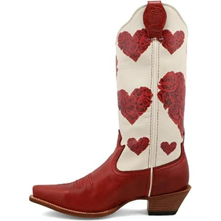 

Twisted X Women s 13 Steppin Out Cherry Red & Ivory 7 B