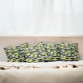thumbnail image 3 of Ambesonne Modern Throw Pillow Cover 4 Pack, Fresh Lemons Striped, 18", Hunter Green Indigo, 3 of 6