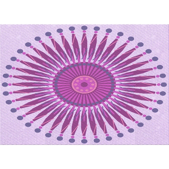 Ahgly Company Indoor Rectangle Patterned Blossom Pink Area Rugs, 5' x 8'