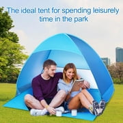 Beach Tent, Anti-UV Pop Up Sun Shade Shelter Beach Tent With Carry Bag for 2-3 Person, Automatic Easy Setup Beach Canopy Cabanas for Sand Camping Fishing Picnic Touring Hiking Garden, Blue