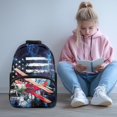 thumbnail image 2 of Yuyamidu Aircraft Middle School Boy Backpack for School Portable Shoulder Backpack with Compartments American Flag School Bags for Teens 14-16 Back to School, 2 of 7