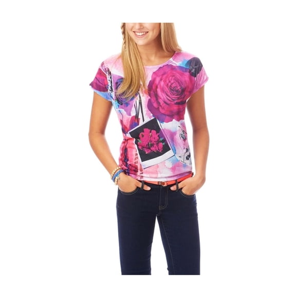 Camiseta con estampado floral Aeropostale para mujer color morado grande