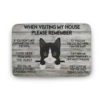 Tuxedo Cat Rug, Tuxedo Cat Doormat, Visiting My House Mat, Cat Rug, Tuxedo Cat Mat Coral Velvet Rug,Funny Doormat, Home Decor, Welcome Mat,Indoor Doormat,Front Back Door Mat 17”x30”