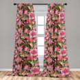 thumbnail image 4 of Ambesonne Floral Curtains, Flowers Botanical Vintage, Pair of 28"x95", Pale Ruby and Sage Green, 4 of 5