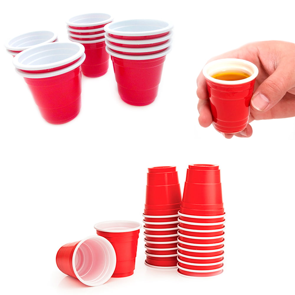 2000 CASE Mini Red Plastic Shot Glass 2 Oz Party Drink Cold Solo Shooter Cup