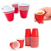 100 أكواب حمراء صغيرة 2 أوقية نظارات بلاستيكية جيلي شرب حفلة يمكن التخلص منها
