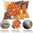 thumbnail image 6 of Orange Blue Flower Pillow Covers 18x18 Inch Set of 2 Fall Throw Pillows Outdoor Waterproof Decor for Living Room Sofa Patio Funiture Garden Floral Polyester Pillow Covers 012C, 6 of 6
