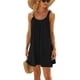 thumbnail image 2 of Vestidos para mujer Vestido de verano sin mangas con tirantes finos Vestido camisero liso plisado, 2 of 5