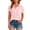 Pink, variant on OHHSHEEN Women's Button Down Shirts – Short Sleeve V Neck Blouses for Women, Work Shirts Office Casual Tops