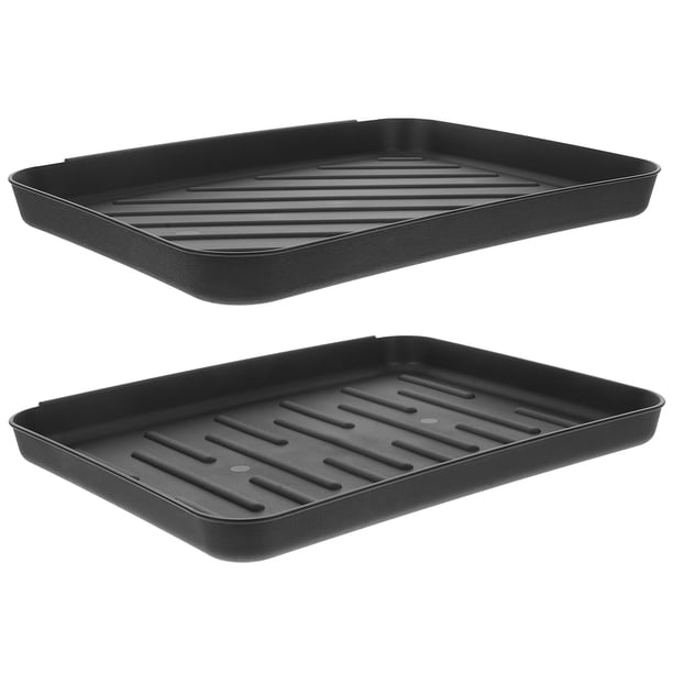 Bandeja de plástico multiusos para zapatos, mascotas y jardín, impermeable, para entrada, botas, tapete de plástico para zapatos mojados y comida para perros