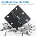 thumbnail image 5 of 12 Pack Square Door Hinges Black Matte 3.5 inch x 3.5" Matte Black Interior Door Hinge TDCHINGES, 5 of 6