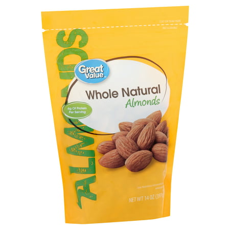 Great Value Whole Natural Almonds, 14 Oz (Best Almonds To Eat)