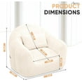 thumbnail image 2 of PINDEE Oversized Bean Bag Chair Pumpkin Shaped Large Floor Sofa with Shredded Sponge Filler for Gaming Reading Relax in Living Room Bedroom.Beige, 2 of 15