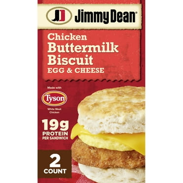 Jimmy Dean Chicken Buttermilk Biscuit Egg & Cheese, 11oz, 2 Count (Frozen)