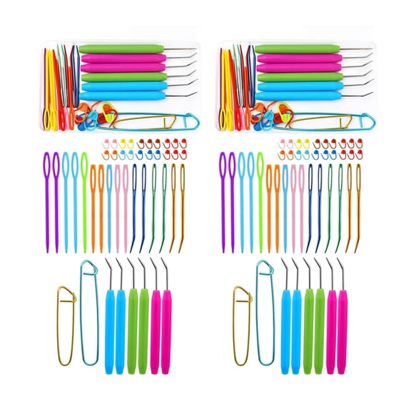2 Set Knitting Markers Crochet Kits Knitting Tool Set Cable Knitting Needle Practical Knitting Tool Stitching Markers