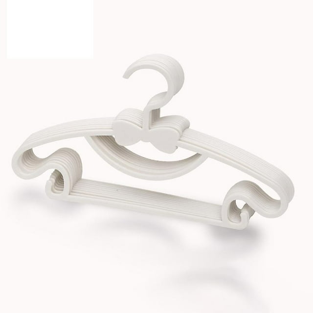 10 pcs Children Storage Hangers Plastic Thicken Rosette Knot Clothes Drying Hanger for Toddler Baby White