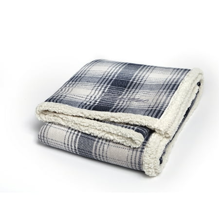- Classic Blue Plaid Cottage Plaid Throw - Machine-Washable - 50