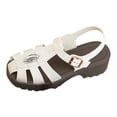 thumbnail image 6 of Rokment Women's Platform Closed Toe Gladiator Sandals Glitter Rhinestones Comfortable Leather Orthopedic Chunky Wedge Walking Dress Sandals with Arch Support for Woman White Size 7, 6 of 7