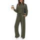 thumbnail image 1 of Conjuntos de Salón para Mujer, Conjuntos de 2 Piezas para Otoño, Pantalones Anchos, Conjuntos A Juego, Ropa de Mujer Verde M, 1 of 8
