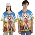 thumbnail image 4 of Vintage Chinese Crested Says Hello Mother's Day Summer Sunflower Field All Over Print 3D Baseball Shirt Dog Lover Softball Sport - 12005, 4 of 6