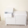 thumbnail image 6 of Miekor Furniture Wooden shoe storage stool with drawers - white W4US0397, 6 of 9