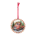 thumbnail image 3 of Acrylic Christmas Ornament, Holiday Red Truck, Round, 3 of 4