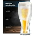 thumbnail image 2 of SoHo Upside Down Beer Bottle Glass, Double Walled Insulated Freezer Cup for Ice Cold Drinks, 14oz Funny Frozen Drinking Glass for Beer Lovers (Gift Boxed), 2 of 9