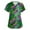 Dark Green_BW24, variant on Lumtrix Womens Mardi Gras Scrub Tops Plus Size Short Sleeve V-Neck Fun Mask Print Scrub Top Side Slit Nursing Uniforms with Pockets Dark Green 4XL