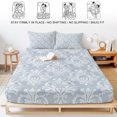 thumbnail image 5 of King Size Fitted Sheet Set - Haze Blue Boho 3 Piece Bedding Sets 16" Deep Pocket Fitted Sheet with 2 Pillowcases, Neutral Middle Century Turkish Pattern Brushed Microfiber Hotel Luxury Bed Sheets, 5 of 9