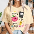 thumbnail image 3 of Godmerch Happy To See Your Face Crewneck Teacher Graphic Shirt, First Day of School Teacher Gifts, Back To School Tee, 3 of 5