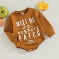 thumbnail image 3 of Okbabeha My First Halloween Baby Girl Boy Outfit Funny Letter Print Sweatshirt Romper Pumpkin Onesie Infant Cute Clothes, 3 of 7