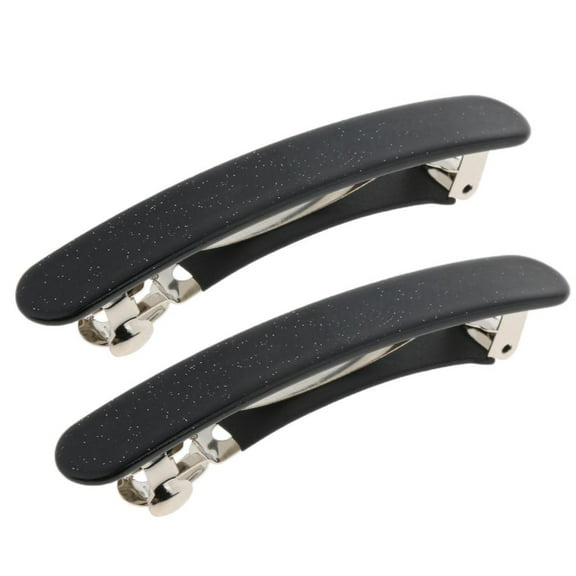 2Pcs Fashion Women Acetate Hair Clip Barrette Hairpin Jewelry Accessory - Black, 8.5cm