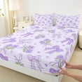 thumbnail image 3 of Castle Fairy Kawaii Bow Girl 4-Piece Full Size Sheets,Purple Floral Rose Bed Sheets,Flower Bowknot Lightweight Sheet Sets,Luxury Bedroom Decor, 3 of 7