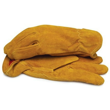 BLACKCANYON OUTFITTERS Split Leather Gloves with Red Fleece Lining and Elastic Wrist - Large 1 Pai Multi-Colored