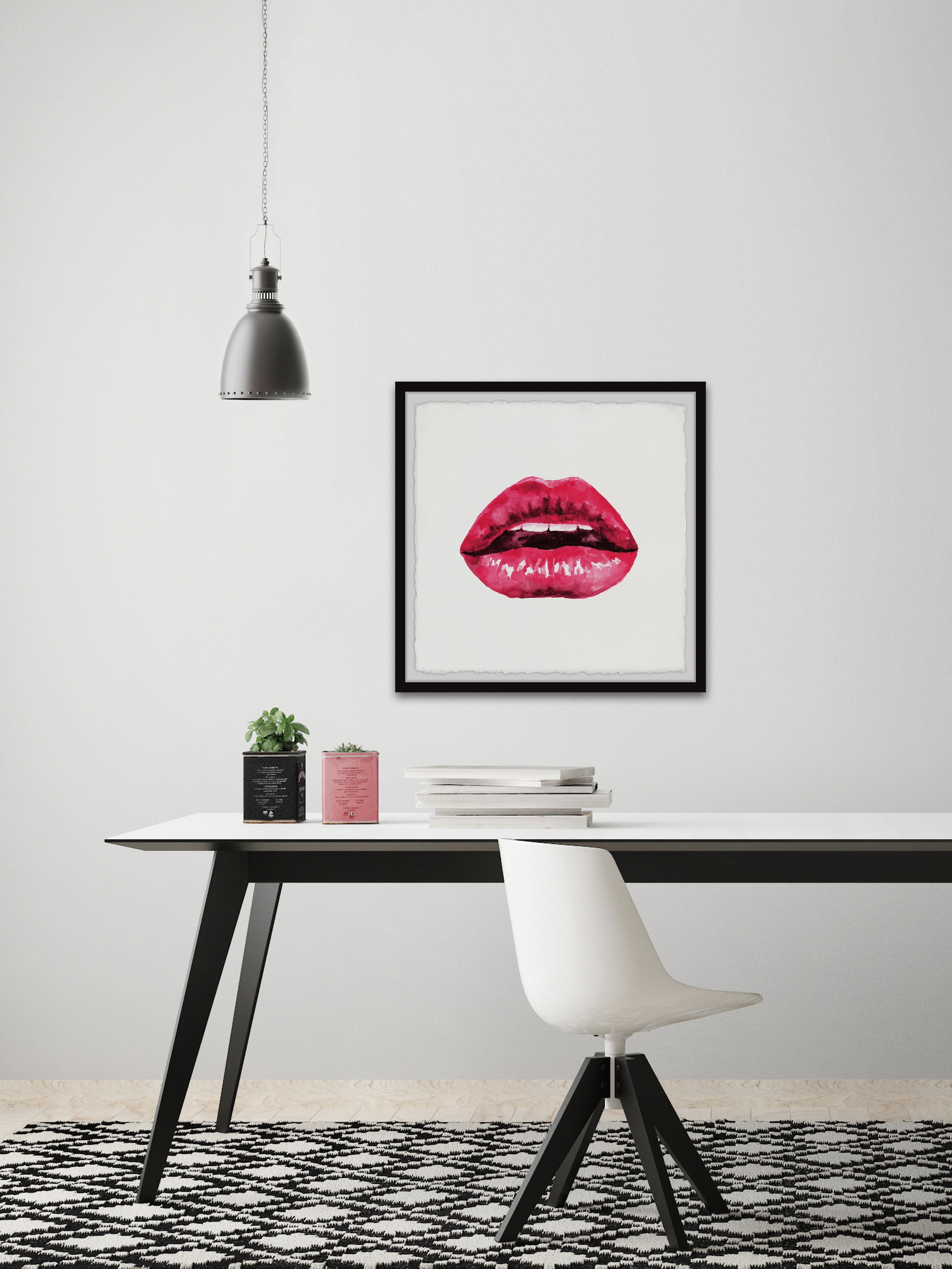 Marmont Hill "Seductive Lips" Framed Painting Print