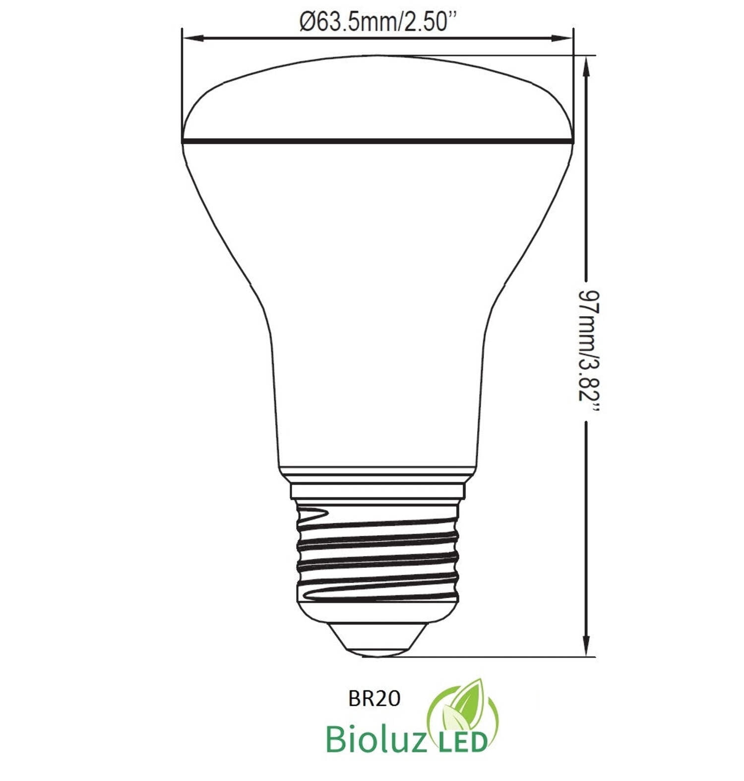 Bioluz LED BR20 LED Bulbs 50 Watt Replacement 90 CRI CEC Title 20 UL Listed Indoor Outdoor Dimmable LED Lamp