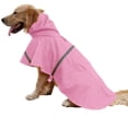 thumbnail image 1 of Chubasquero con capucha impermeable ajustable para perros, chaqueta reflectante para la lluvia para perros, ropa de lluvia para perros pequeños, medianos y grandes (XL, rosa), 1 of 5