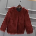 thumbnail image 4 of Feancey Faux Fur Coat Kids Girls Winter Fluffy Fleece Jacket Long Sleeve Open Front Shaggy Jackets Comfy Plush Warm Outerwear for Toddler Girl Wine XXL, 4 of 5