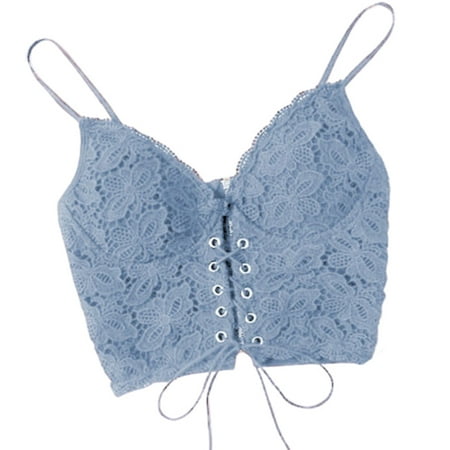

Lovaru Women Solid Spaghetti Strap Lace Bra Underwear