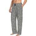 thumbnail image 2 of Daiia Black And White Houndstooth Men's Sleep Pant with Pockets and Drawstring,Pajama Pants-X-Large, 2 of 9