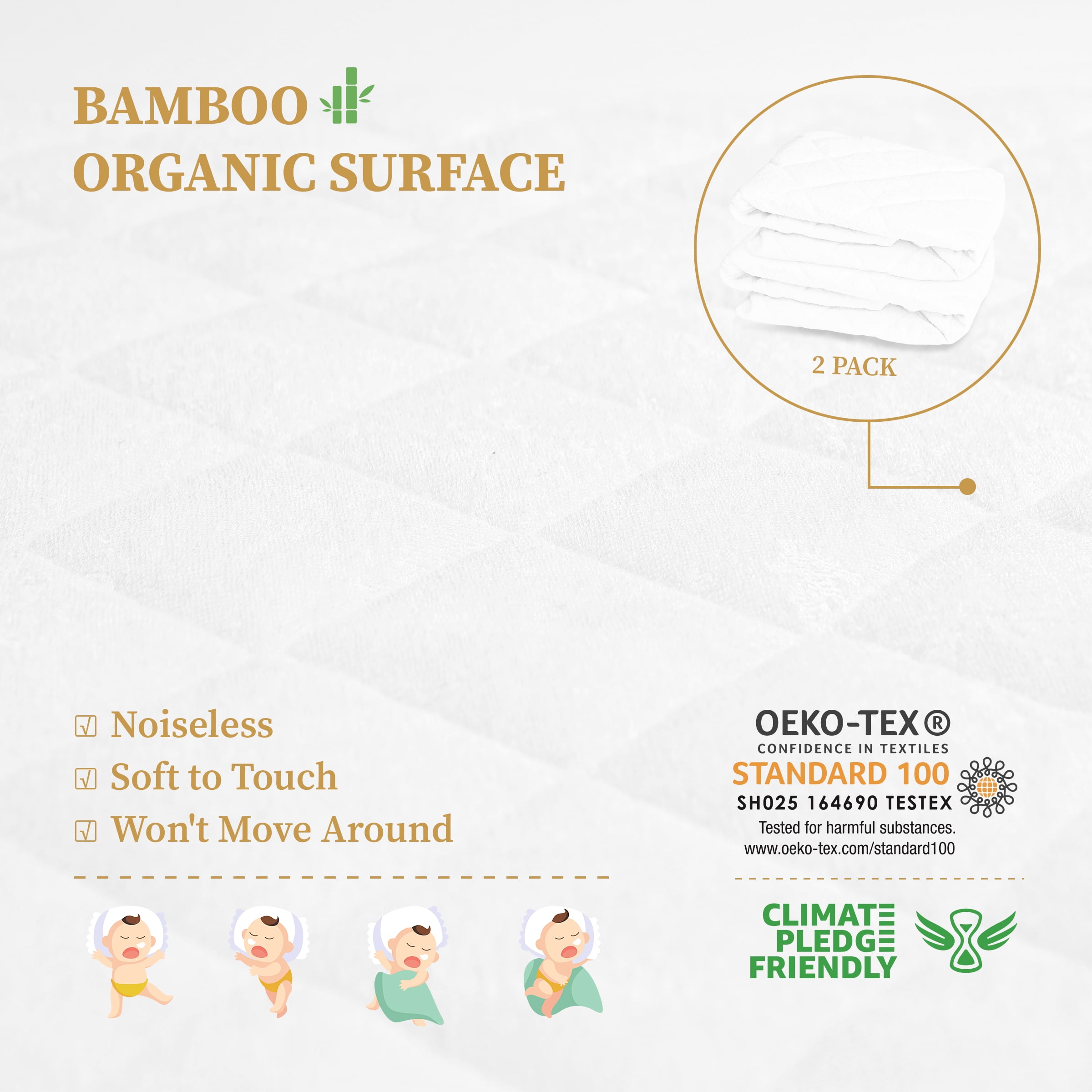 Bamboo Crib Mattress Protector 9 Inch Waterproof – Caromio