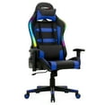thumbnail image 1 of Gymax Gaming Chair Adjustable Swivel Computer Chair w/ LED Lights & Remote Blue, 1 of 10