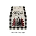 thumbnail image 3 of Christmas Linen Table Runner, Christmas Table Cover with Classic Printed Pattern, Washable Dining Table Decoration for Home and Party, 72.05 x 12.99 inch, 3 of 3