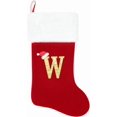 thumbnail image 1 of Dbfengbilian 20 Inches Christmas Stockings with Customizable Letters, Large Christmas Stockings with Super Soft Plush Cuff Embroidered Letter - Red W, 1 of 8